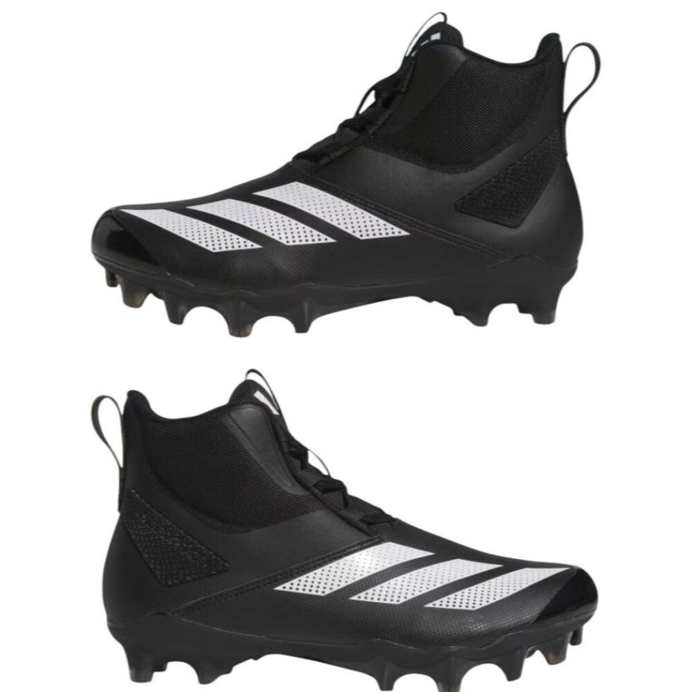 Adizero Chaos Football Linemen‎ Cleats Core Black/White Shoes Men's Size 12 NWT